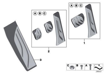 BMW Genuine M Performance Stainless Steel Footrest Plate Pad