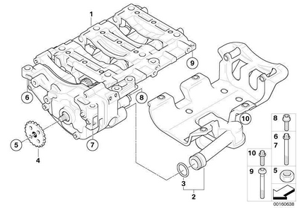 BMW Genuine Oil Pump And Compensating Shaft Unit