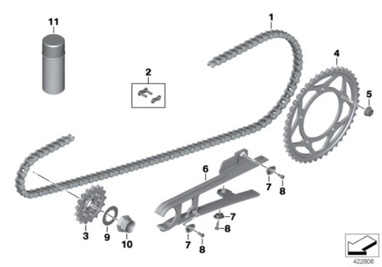 Genuine BMW Motorrad Drive Chain 117 Links For HP4 S 1000 RR 27727721204