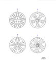 Jaguar Alloy Wheel 20" Style 5036, 5 split spoke, Satin Dark Grey Diamond Turned finish