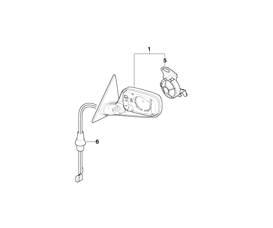 BMW Genuine Exterior Wing Mirror Heated NS Left Black