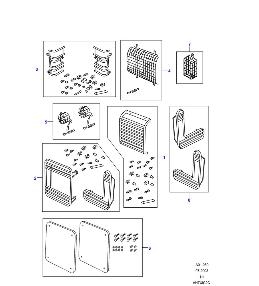 Land Rover Lamp Guard - Hinged, Rear, 110 and 130 HCPU
