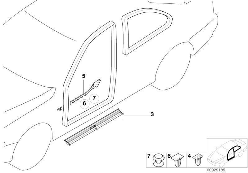 BMW Genuine Door Sill Trim Clip Clamp
