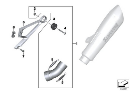 Genuine BMW Exhaust Muffler Silencer Hanger Bracket R nineT R nineT 77118536136