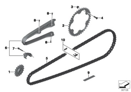 Genuine BMW Motorrad Drive Chain 115 Links For F 650 700 800 GS 33837729213