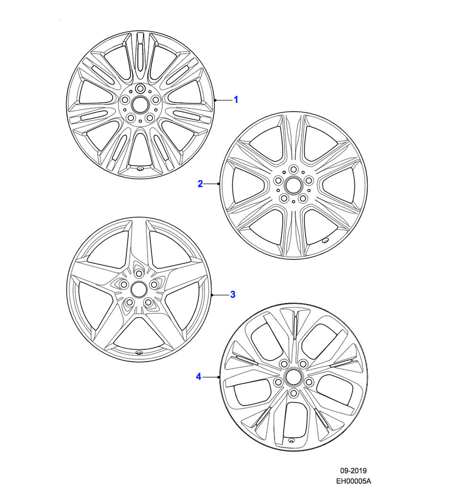 Jaguar Alloy Wheel 18" Style 5030, 5 spoke, Mid Silver Diamond Turned finish, Front