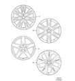 Jaguar Alloy Wheel 18" Style 5030, 5 spoke, Mid Silver Diamond Turned finish, Front