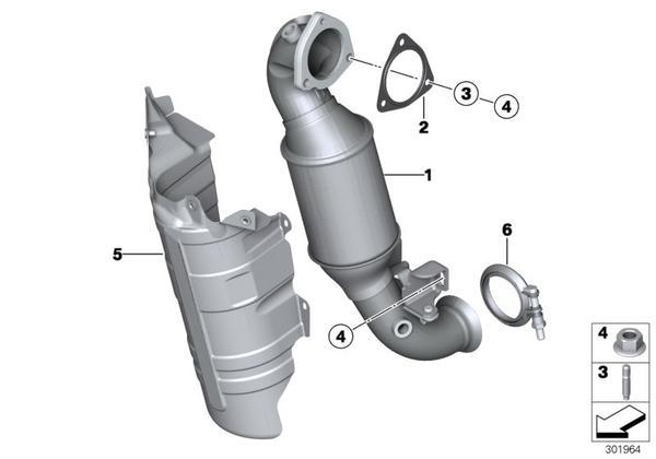 MINI Genuine Flat Gasket For Exhaust Manifold With Catalyst