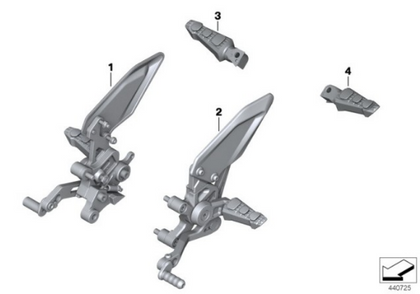 Genuine BMW Motorrad HP Right Footrest Foot Peg Assembly S1000 XR 77258553930