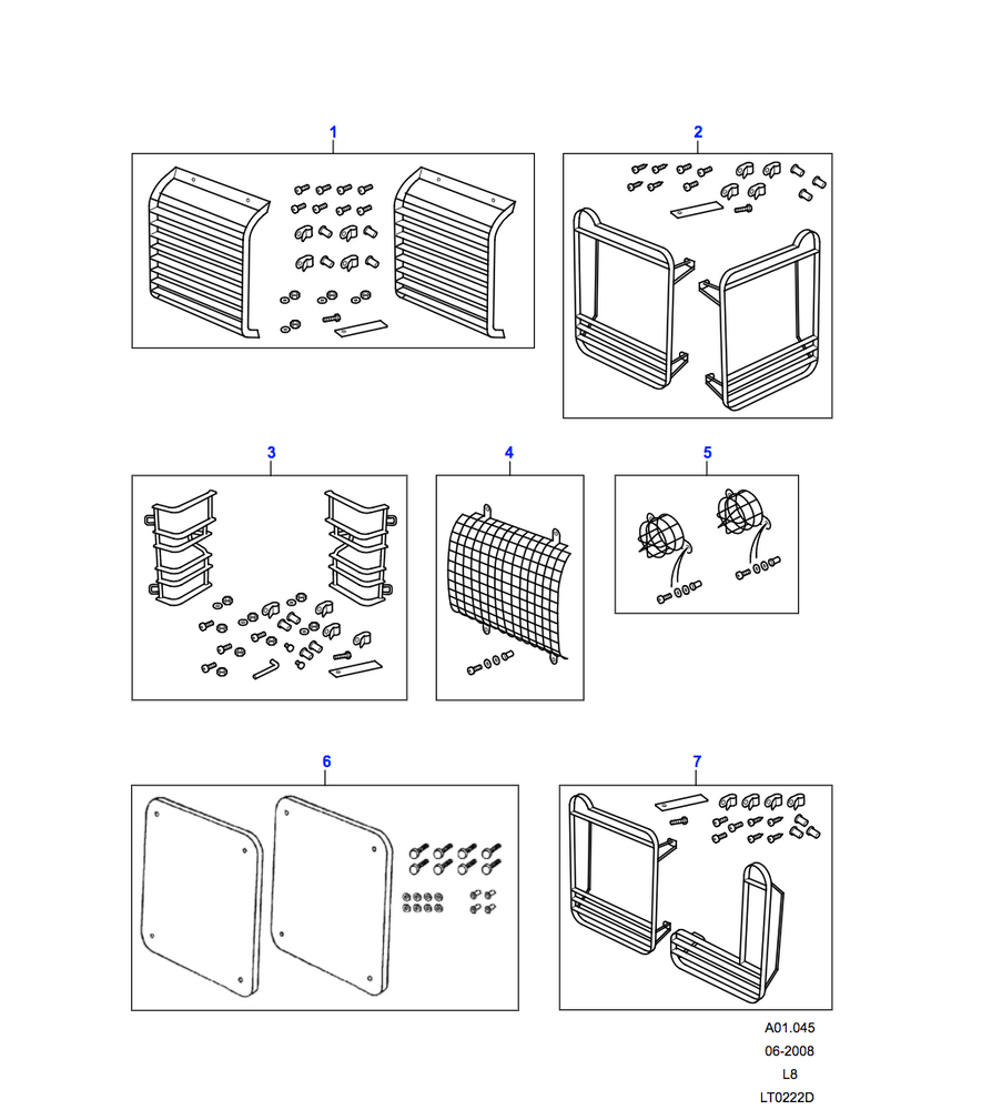 Land Rover Lamp Guard - Fixed, Rear, 90 and 110, except HCPU