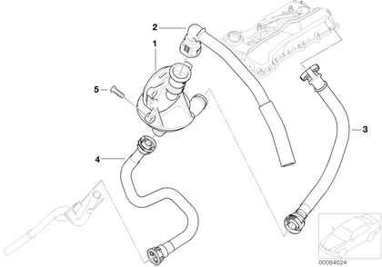 BMW Genuine Crankcase Breather Hose Return Pipe
