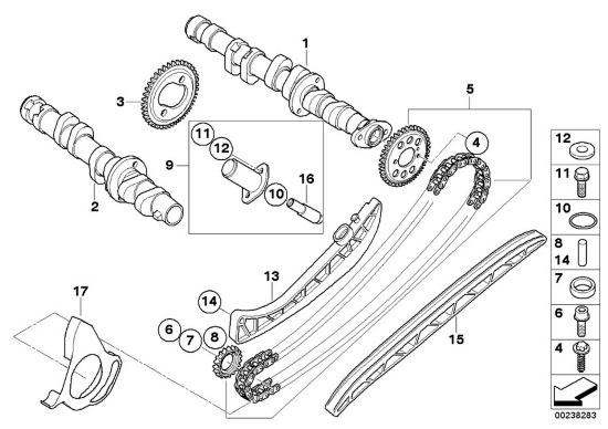 Genuine BMW Camshaft Timing Chain Tensioner Set K 1200 GT R S 11317717287