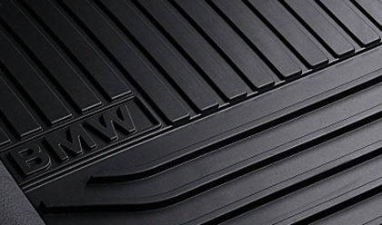BMW Genuine 2 Piece Set Rear Floor Mats All Weather Rubber Black