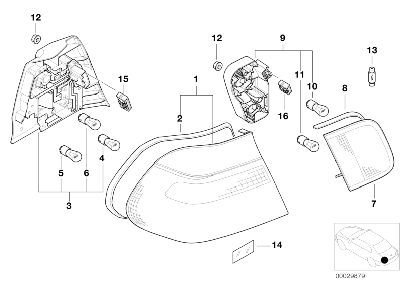 BMW Genuine Rear Light Tail Lamp Socket Housing