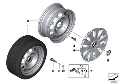 BMW/MINI Genuine 2x Valve Cap Cover Set For RDCi Wheel Fits Most