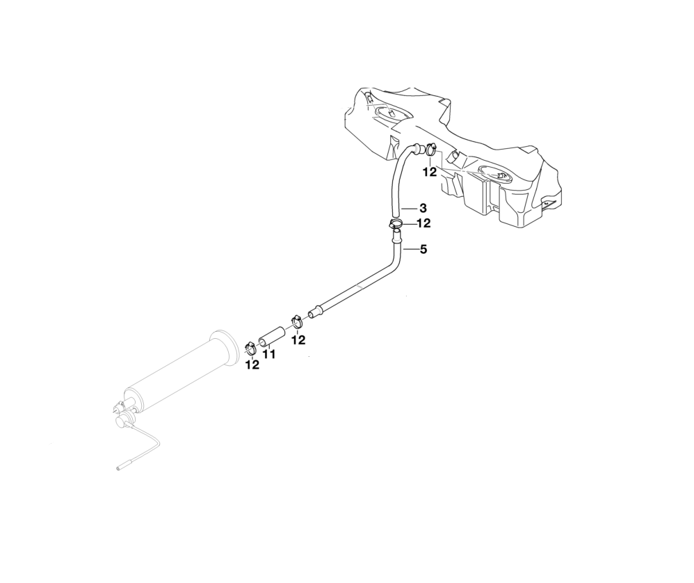 BMW Genuine Fuel Tank Return Line Rear