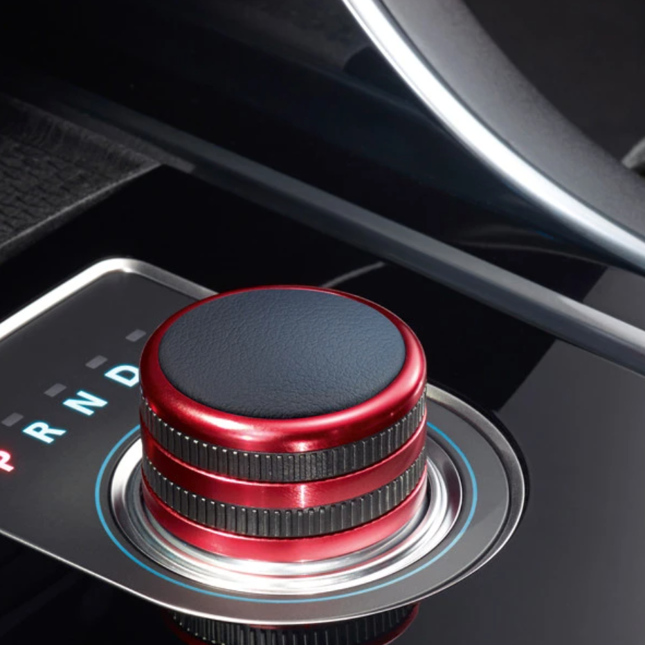 Jaguar Gear Selector Body with Rubber Grip Bezel, Red finish