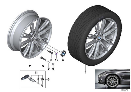 Genuine BMW Wheels Set Summer Tyres Black RDCi 225/35 255/30 R20