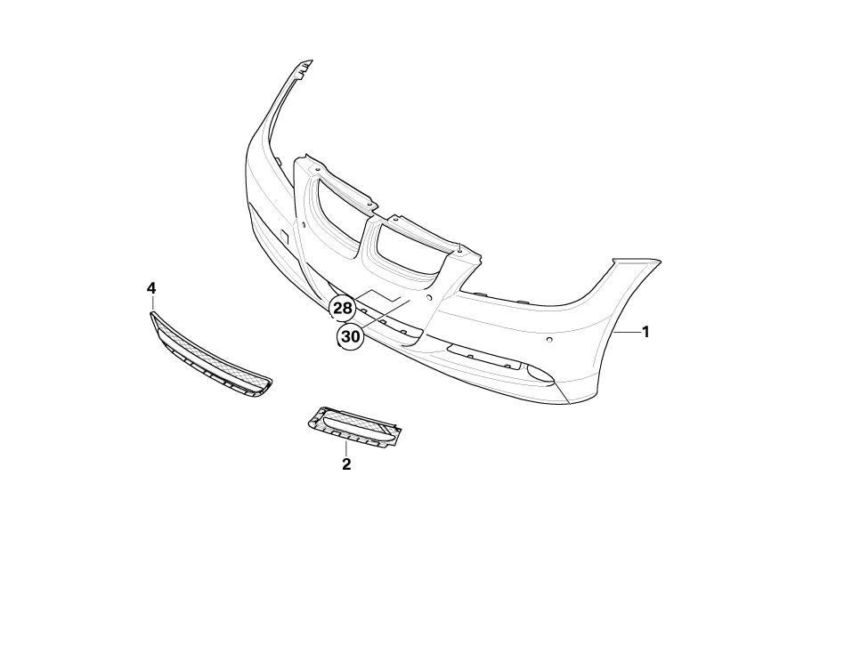 BMW Genuine Front Left Lower Closed Bumper Grille