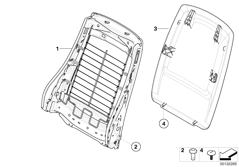 BMW Genuine Seat Back Panel Backrest Clip Screw Black 8mm