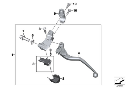 BMW Genuine Motorcycle Motorbike Handlebar Clutch Lever 32728389435