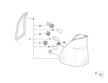 BMW Genuine White Rear Side Panel Light/Lamp Left