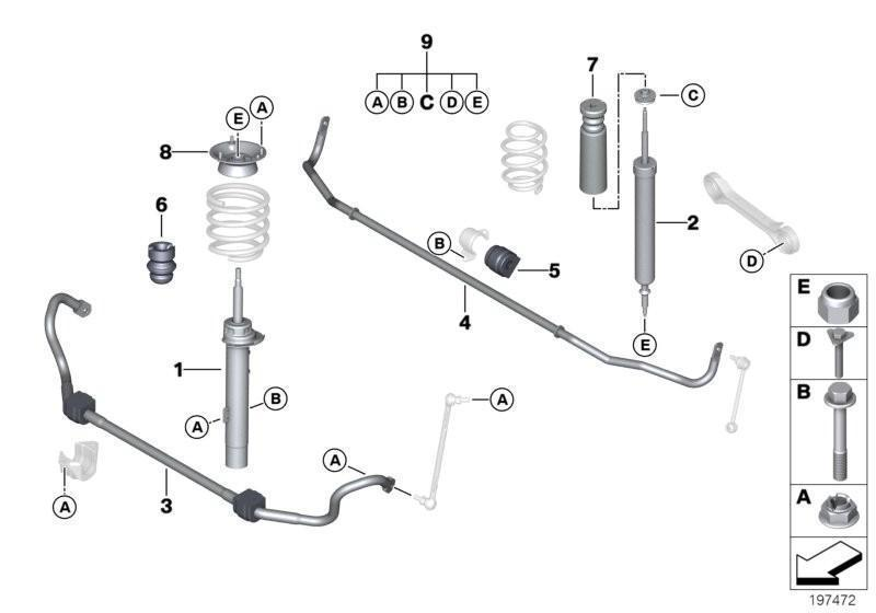 BMW Genuine Suspension Left Front Spring Strut