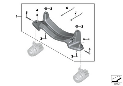 Genuine BMW LED Head Light Lamp Holder Brackets Set R 1200 GS 77518529215
