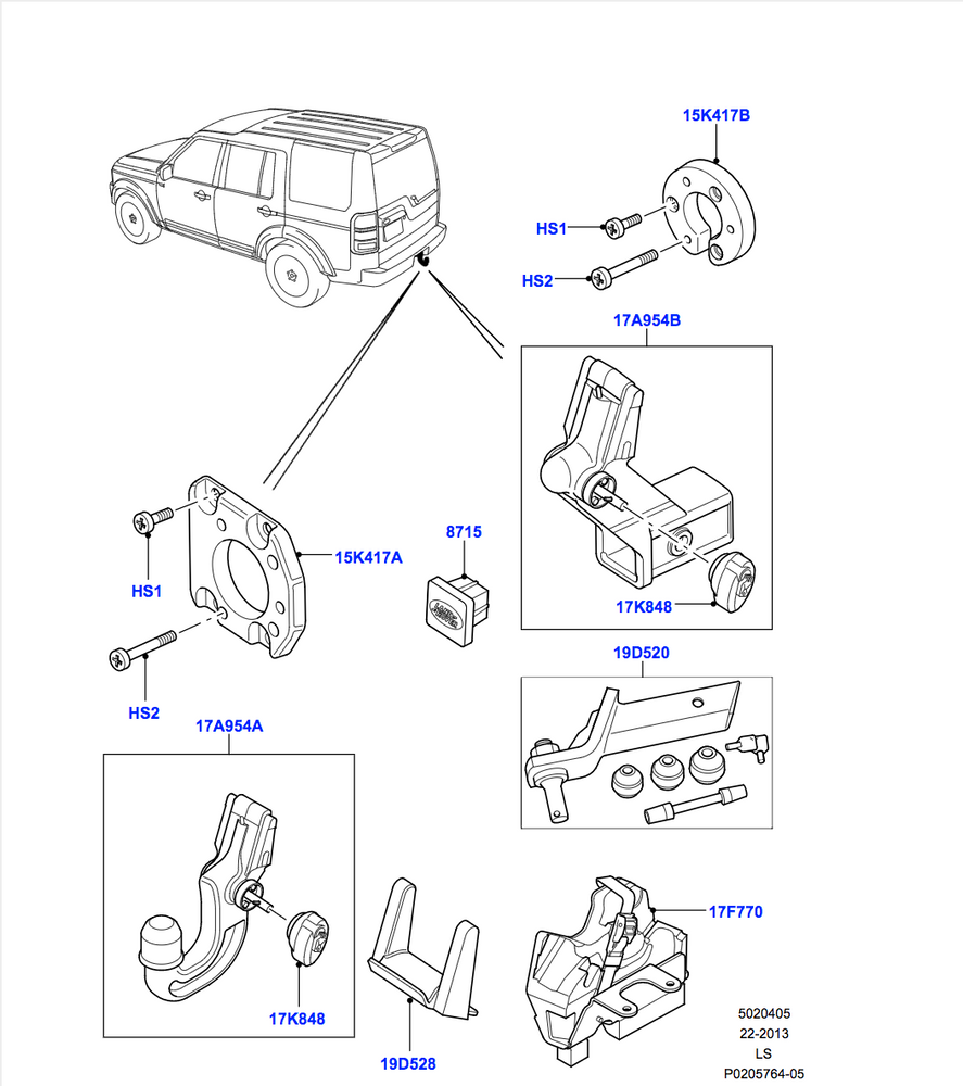 Land Rover Towing System - Detachable Towing Receiver, NAS
