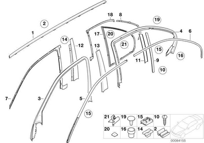 BMW Genuine Exterior Trim Grille Grommet