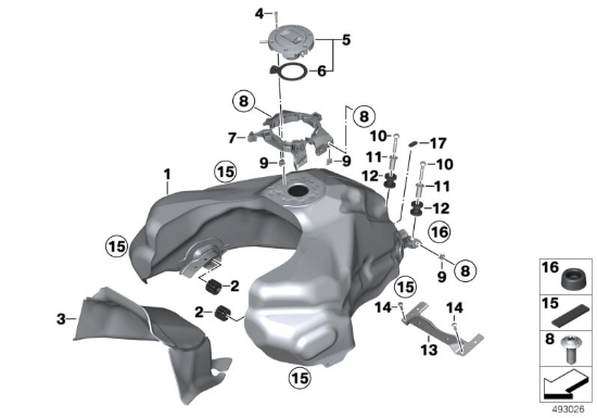 BMW Genuine Fuel Tank Filler Cap 16118544088