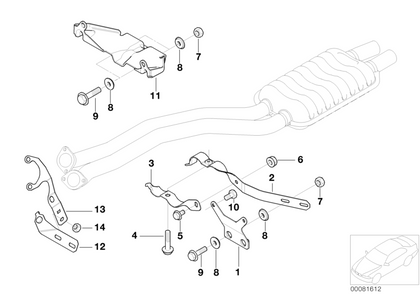 BMW Genuine Suspension Muffler Exhaust Clamp