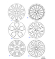 Jaguar Alloy Wheel 18" Style 5029, 5 split spoke, Mid Silver Diamond Turned finish, Front