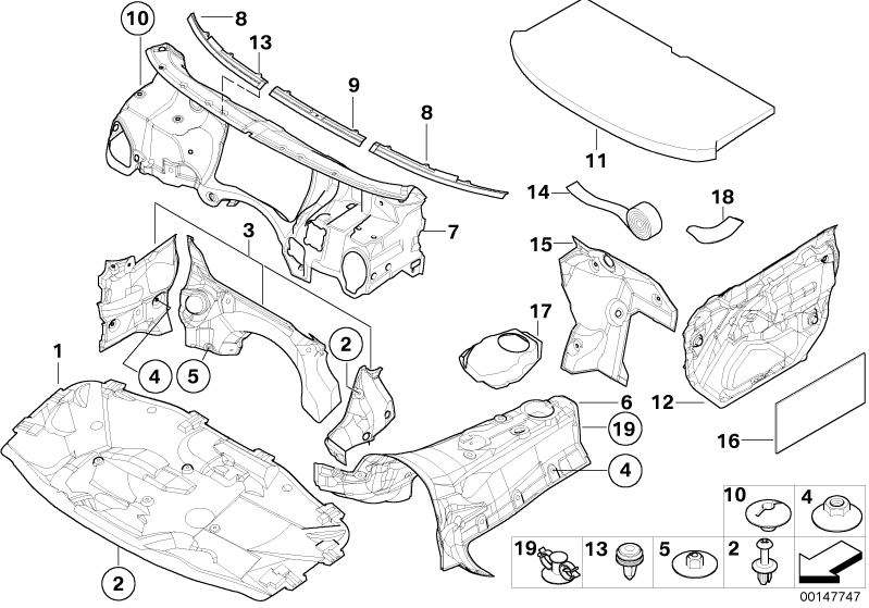 BMW Genuine Front Door Sound Insulating Trim Driver O/S