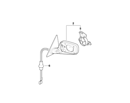 BMW Genuine Left NS Exterior Wing Mirror Folding Heated Black
