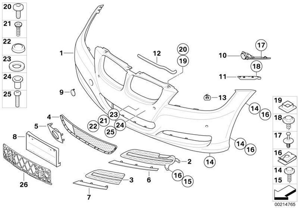 Bmw cover towing top eye bumper front