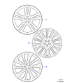 Jaguar Alloy Wheel 19" Style 5071, 5 split spoke, Silver, Rear