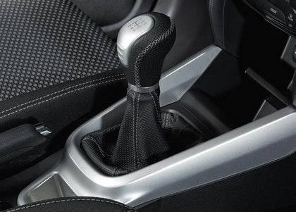 Suzuki Leather Gear Knob - Black with Silver