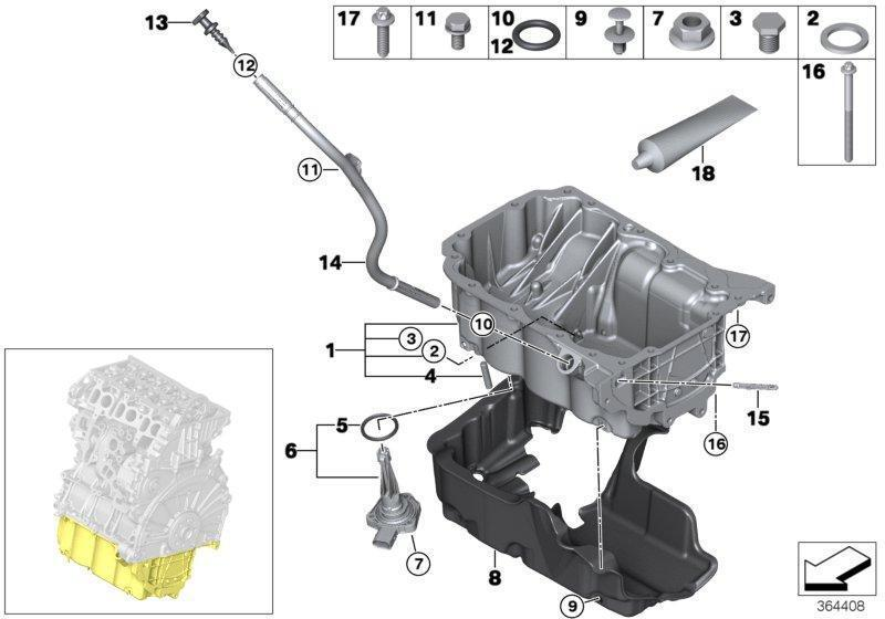 BMW Genuine Engine Oil Pan Drain Screw Plug M12x16