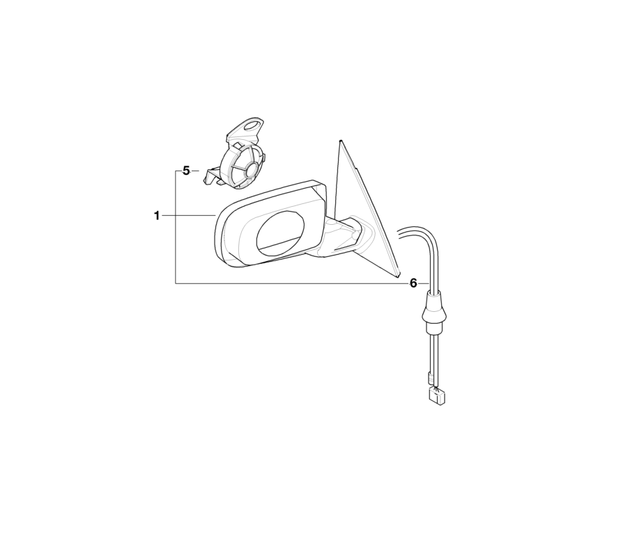 BMW Genuine Right OS Exterior Wing Mirror Heated Black