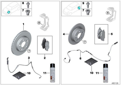 MINI Genuine Front Brake Pads Asbestos Free Set F54 F55 F56 F57