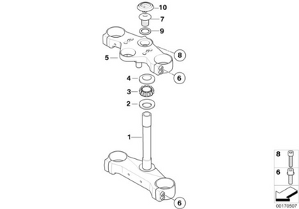 Genuine BMW Fork Bridge Brace Tapered Roller Bearing Set F 700 GS 31427663941