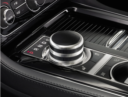 Jaguar Gear Selector Body with Rubber Grip (Bezel), Silver finish