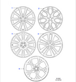 Jaguar Alloy Wheel 19" Style 1026, 10 spoke, Gloss Black Diamond Turned finish, Front