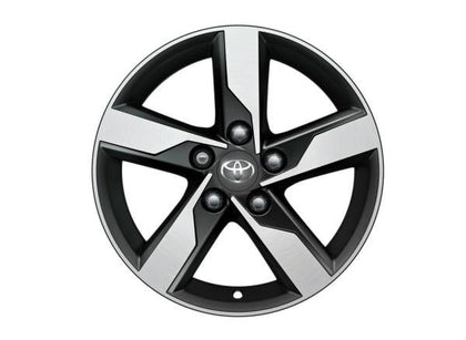 Toyota 16″ 5-Spoke Black Machined Alloy Single Wheel - Auris