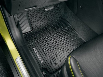 Hyundai Floor Mats, All Weather With Grey Accent- KONA Hybrid