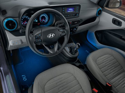 Hyundai LED footwell illumination, blue, first row