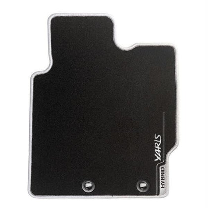 Toyota Full Set Carpet Car Mats Silver Trim - Yaris Hybrid