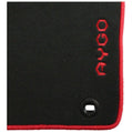 Toyota Front & Rear Carpet Floor Mats Anthracite w/Red Trim - Aygo