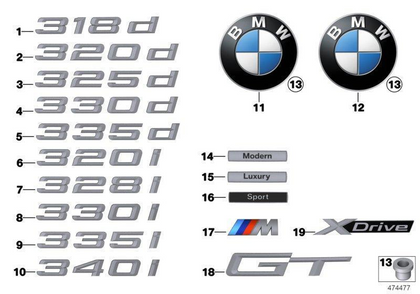 Genuine BMW Lettering Badge Emblem